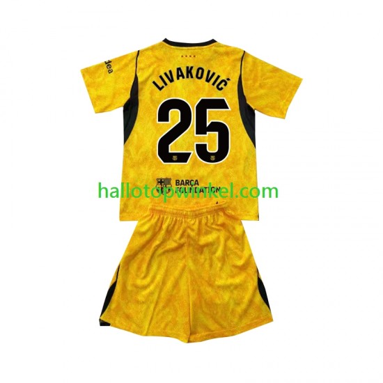 FC Barcelona Voetbalshirt Dominik Livakovic 25 Doelman Kleuters/Kids Vierde Tenue 2026-2027 Korte Mouw