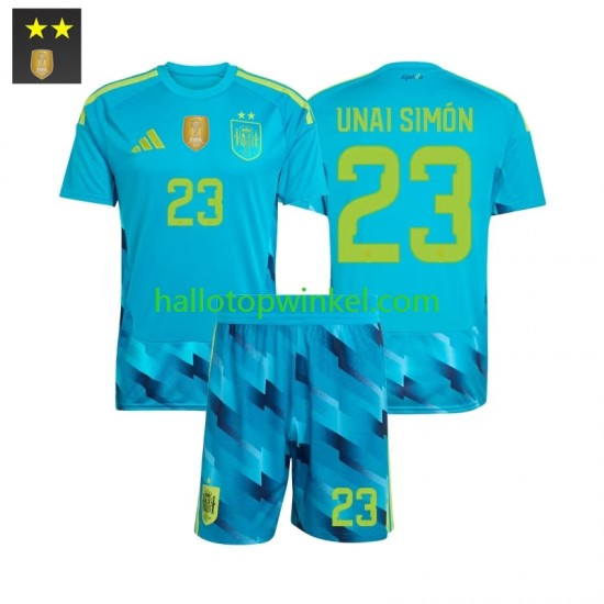 Spanje Voetbalshirt Unai Simon 23 Doelman Kleuters/Kids Thuis Tenue 2026-2027 Korte Mouw