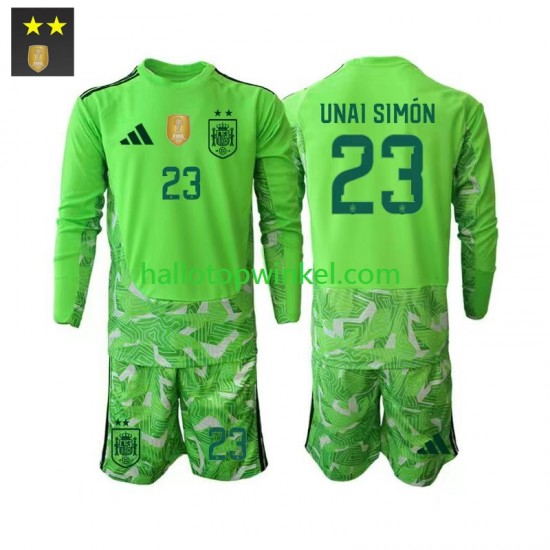 Spanje Voetbalshirt Unai Simon 23 Doelman Kleuters/Kids Derde Tenue 2026-2027 Lange Mouw