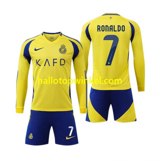 Voetbalshirt Al Nassr Cristiano Ronaldo 7 Kleuters/Kids Thuis Tenue 2024-2025 Lange Mouw