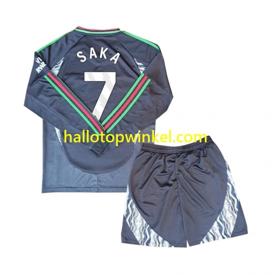 Arsenal Voetbalshirt Saka 7 Kleuters/Kids Uit Tenue 2024-2025 Lange Mouw