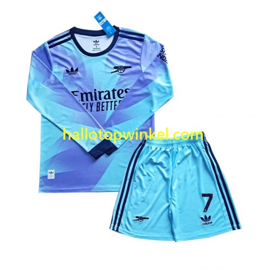 Arsenal Voetbalshirt Saka 7 Kleuters/Kids Derde Tenue 2024-2025 Lange Mouw