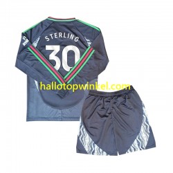 Arsenal Voetbalshirt Sterling 30 Kleuters/Kids Uit Tenue 2024-2025 Lange Mouw