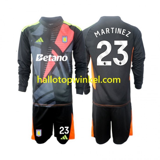Aston Villa Voetbalshirt Emiliano Martinez 23 Doelman Kleuters/Kids Uit Tenue 2024-2025 Lange Mouw