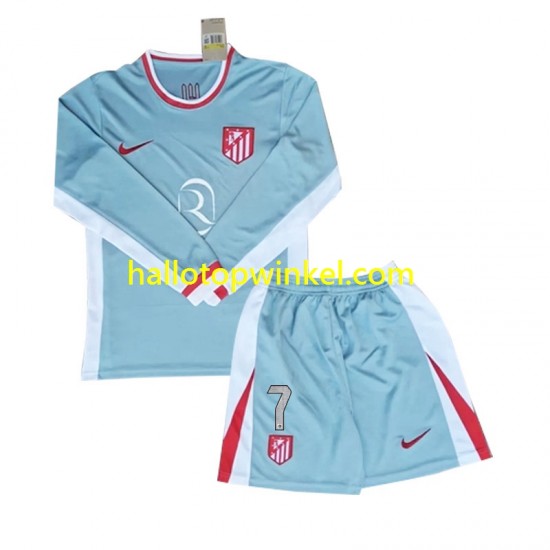 Atlético Madrid Voetbalshirt Antoine Griezmann 7 Kleuters/Kids Uit Tenue 2024-2025 Lange Mouw