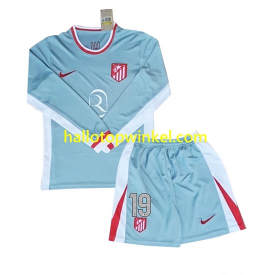 Atlético Madrid Voetbalshirt Julian Alvarez 19 Kleuters/Kids Uit Tenue 2024-2025 Lange Mouw
