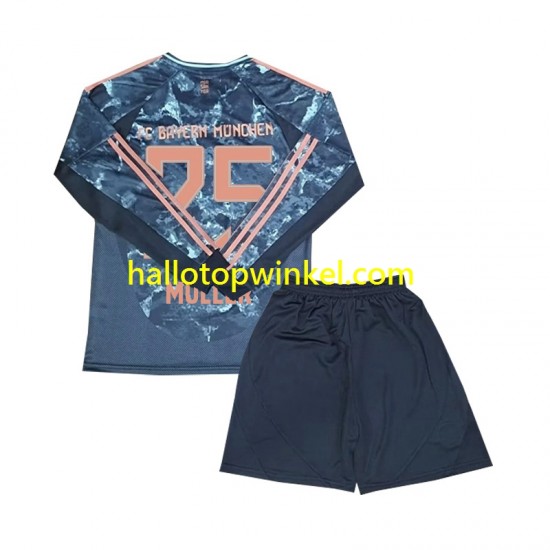 FC Bayern München Voetbalshirt Muller 25 Kleuters/Kids Uit Tenue 2024-2025 Lange Mouw