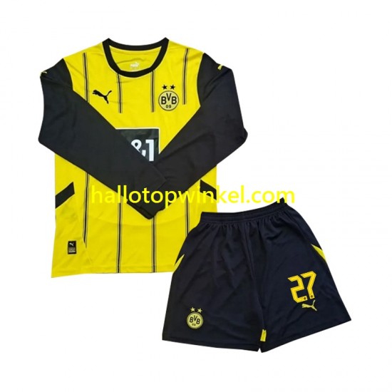 Borussia Dortmund Voetbalshirt Karim Adeyemi 27 Kleuters/Kids Thuis Tenue 2024-2025 Lange Mouw