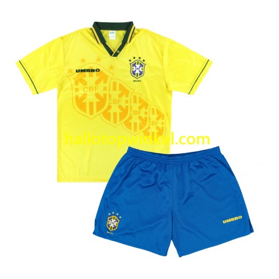 Brazilië Voetbalshirt Retro Kleuters/Kids Thuis Tenue 1994 Korte Mouw