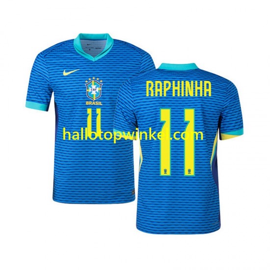 Brazilië Voetbalshirt RAPHINHA 11 Heren Uit Tenue 2024 Korte Mouw