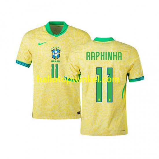 Brazilië Voetbalshirt RAPHINHA 11 Heren Thuis Tenue 2024 Korte Mouw