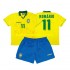 Brazilië Voetbalshirt Romario 11 Retro Kleuters/Kids Thuis Tenue 1994 Korte Mouw