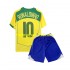 Brazilië Voetbalshirt Ronaldiho 10 Retro Kleuters/Kids Thuis Tenue 2004 Korte Mouw