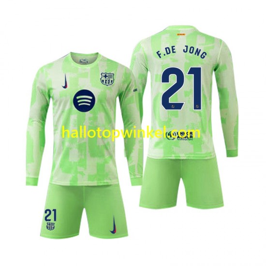 FC Barcelona Voetbalshirt F DE JONG 21 Kleuters/Kids Derde Tenue 2024-2025 Lange Mouw