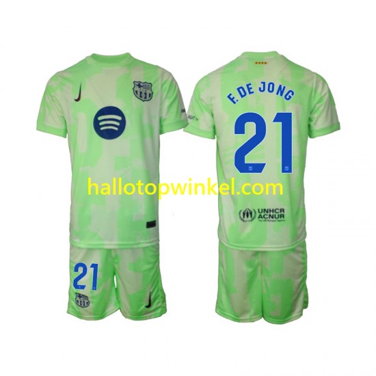 FC Barcelona Voetbalshirt F DE JONG 21 Kleuters/Kids Derde Tenue 2024-2025 Korte Mouw