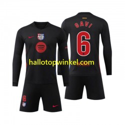 FC Barcelona Voetbalshirt Gavi 6 Kleuters/Kids Uit Tenue 2024-2025 Lange Mouw