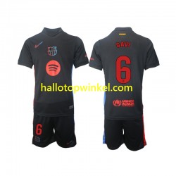 FC Barcelona Voetbalshirt Gavi 6 Kleuters/Kids Uit Tenue 2024-2025 Korte Mouw