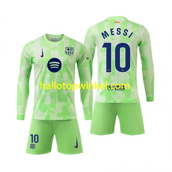 FC Barcelona Voetbalshirt Lionel Mess 10 Kleuters/Kids Derde Tenue 2024-2025 Lange Mouw