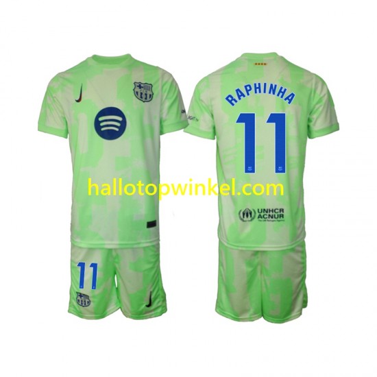 FC Barcelona Voetbalshirt Raphinha 11 Kleuters/Kids Derde Tenue 2024-2025 Korte Mouw