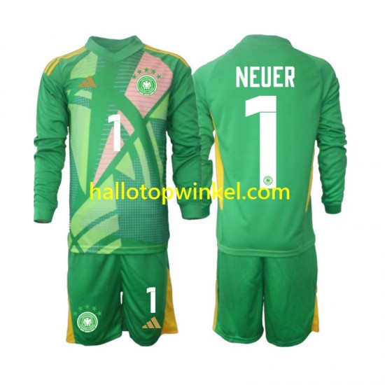 Duitsland Voetbalshirt Manuel Neuer 1 Doelman Kleuters/Kids Derde Tenue 2024-2025 Lange Mouw