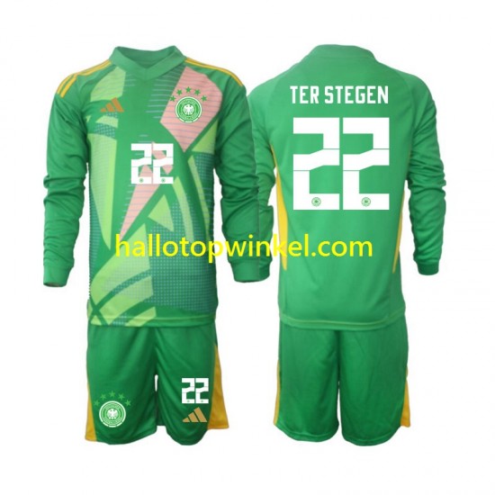 Duitsland Voetbalshirt Ter Stegen 22 Doelman Kleuters/Kids Derde Tenue 2024-2025 Lange Mouw