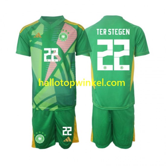 Duitsland Voetbalshirt Ter Stegen 22 Doelman Kleuters/Kids Derde Tenue 2024-2025 Korte Mouw