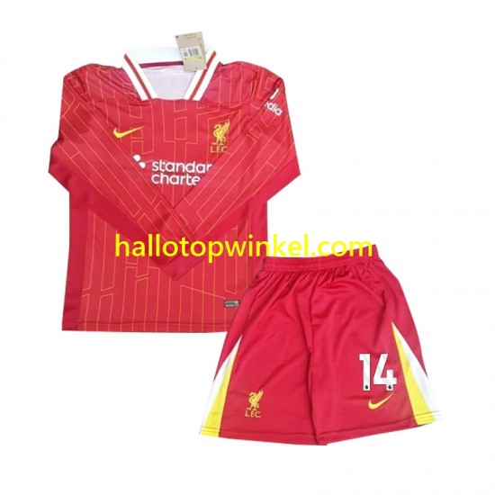 Liverpool Voetbalshirt Chiesa 14 Kleuters/Kids Thuis Tenue 2024-2025 Lange Mouw