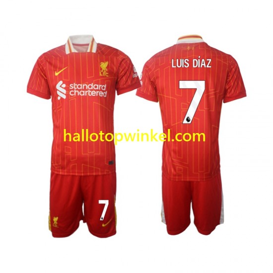 Liverpool Voetbalshirt Luis Diaz 7 Kleuters/Kids Thuis Tenue 2024-2025 Korte Mouw