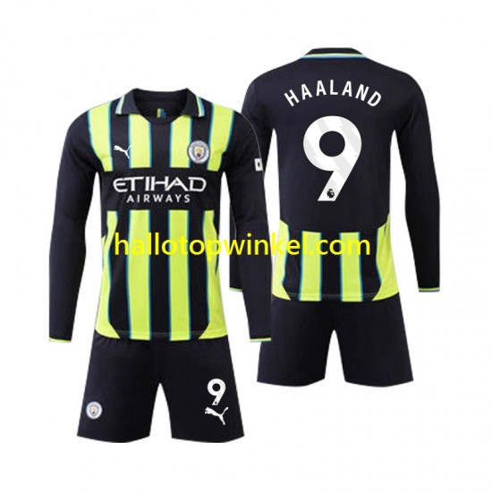 Manchester City Voetbalshirt Erling Haaland 9 Kleuters/Kids Uit Tenue 2024-2025 Lange Mouw
