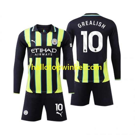 Manchester City Voetbalshirt Jack Grealish 10 Kleuters/Kids Uit Tenue 2024-2025 Lange Mouw