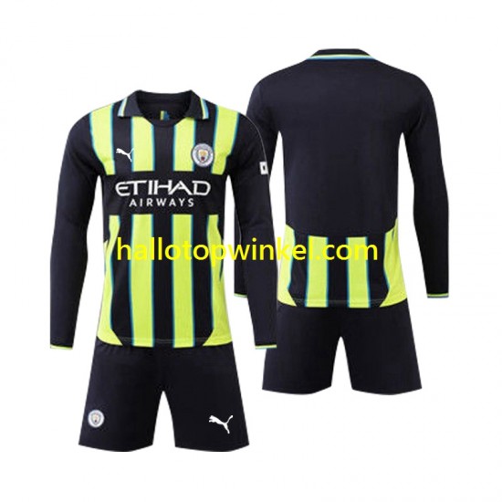 Manchester City Voetbalshirt Kleuters/Kids Uit Tenue 2024-2025 Lange Mouw