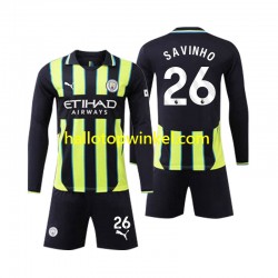 Manchester City Voetbalshirt Savinho 26 Kleuters/Kids Uit Tenue 2024-2025 Lange Mouw