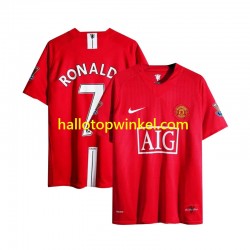 Manchester United Voetbalshirt Cristiano Ronaldo 7 Champion League 2007 Retro Heren Thuis Tenue Korte Mouw