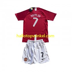Manchester United Voetbalshirt Cristiano Ronaldo 7 Champion League 2007 Retro Kleuters/Kids Thuis Tenue Korte Mouw