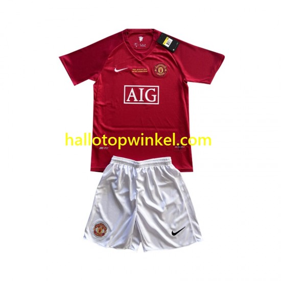 Manchester United Voetbalshirt Champion League 2007 Kleuters/Kids Thuis Tenue Korte Mouw