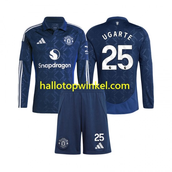 Manchester United Voetbalshirt Manuel Ugarte 25 Kleuters/Kids Uit Tenue 2024-2025 Lange Mouw
