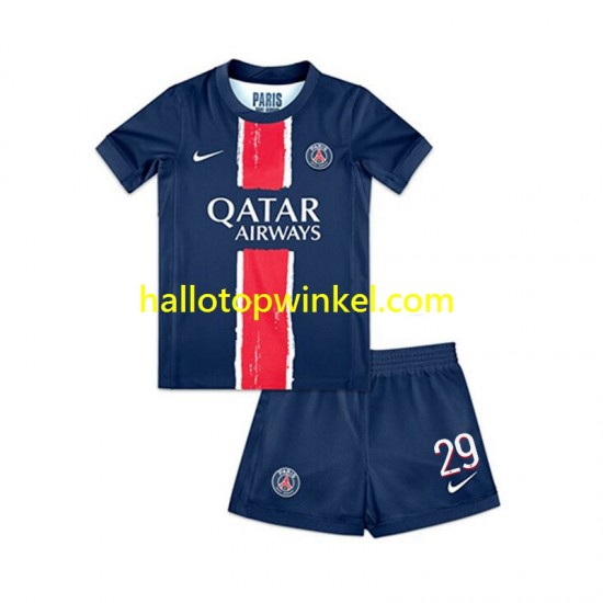 Paris Saint-Germain Voetbalshirt Bradley Barcola 29 Kleuters/Kids Thuis Tenue 2024-2025 Korte Mouw