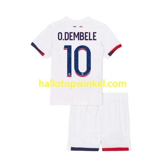 Paris Saint-Germain Voetbalshirt Ousmane Dembele 10 Kleuters/Kids Uit Tenue 2024-2025 Korte Mouw