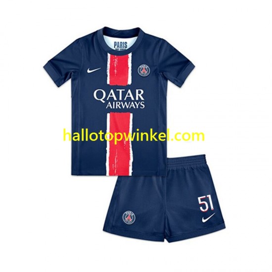 Paris Saint-Germain Voetbalshirt Willian Pacho 51 Kleuters/Kids Thuis Tenue 2024-2025 Korte Mouw
