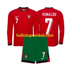 Portugal Voetbalshirt Ronaldo 7 Kleuters/Kids Thuis Tenue Euro 2024 Lange Mouw