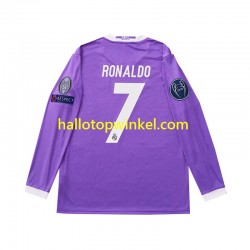 Real Madrid Voetbalshirt Cristiano Ronaldo 7 2016 Retro Heren Uit Tenue Lange Mouw