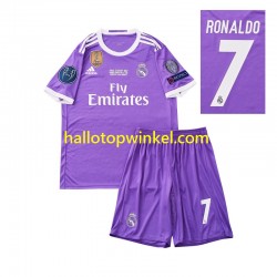 Real Madrid Voetbalshirt Cristiano Ronaldo 7 2016 Retro Kleuters/Kids Uit Tenue Korte Mouw