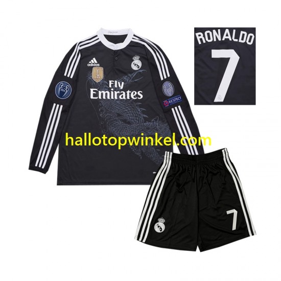 Real Madrid Voetbalshirt Cristiano Ronaldo 7 2014 Retro Kleuters/Kids Derde Tenue Lange Mouw