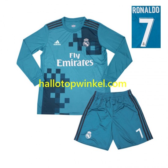 Real Madrid Voetbalshirt Cristiano Ronaldo 7 2017 Retro Kleuters/Kids Derde Tenue Lange Mouw