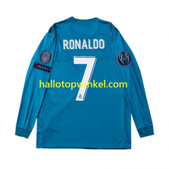 Real Madrid Voetbalshirt Cristiano Ronaldo 7 2017 Retro Heren Derde Tenue Lange Mouw
