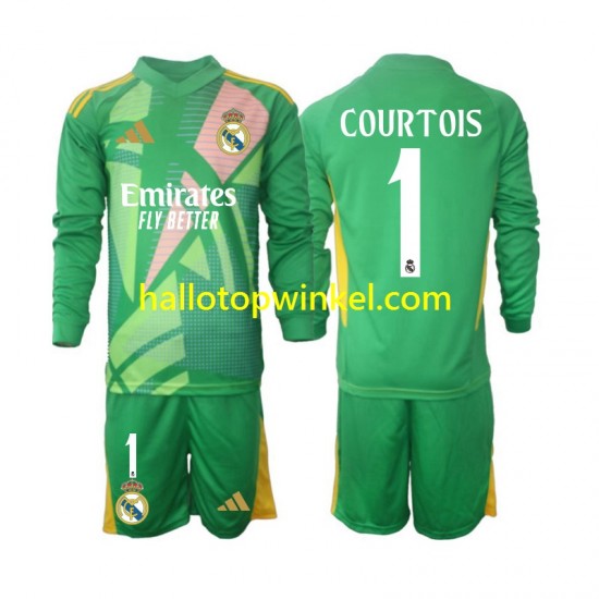 Real Madrid Voetbalshirt Thibaut Courtois 1 Doelman Kleuters/Kids Derde Tenue 2024-2025 Lange Mouw
