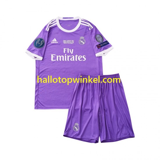 Real Madrid Voetbalshirt 2016 Retro Kleuters/Kids Uit Tenue Korte Mouw