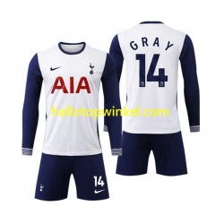 Voetbalshirt Tottenham Spurs Gray 14 Kleuters/Kids Thuis Tenue 2024-2025 Lange Mouw