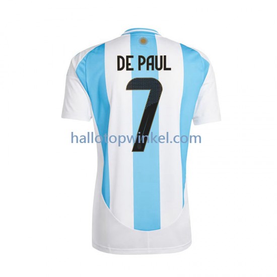 Argentinië Voetbalshirt De Paul 7 Heren Thuis Tenue 2024 Korte Mouw