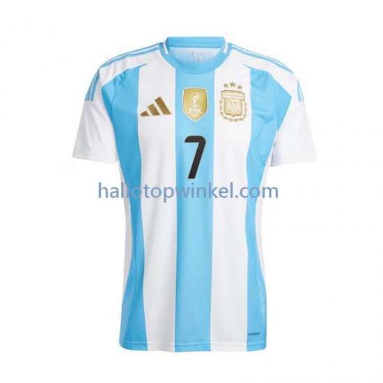 Argentinië Voetbalshirt De Paul 7 Heren Thuis Tenue 2024 Korte Mouw